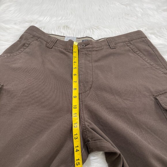 Dockers Canvas Flat Front Loose Fit Brown Cargo Shorts Men's Size 34 NWT - Picture 5 of 8